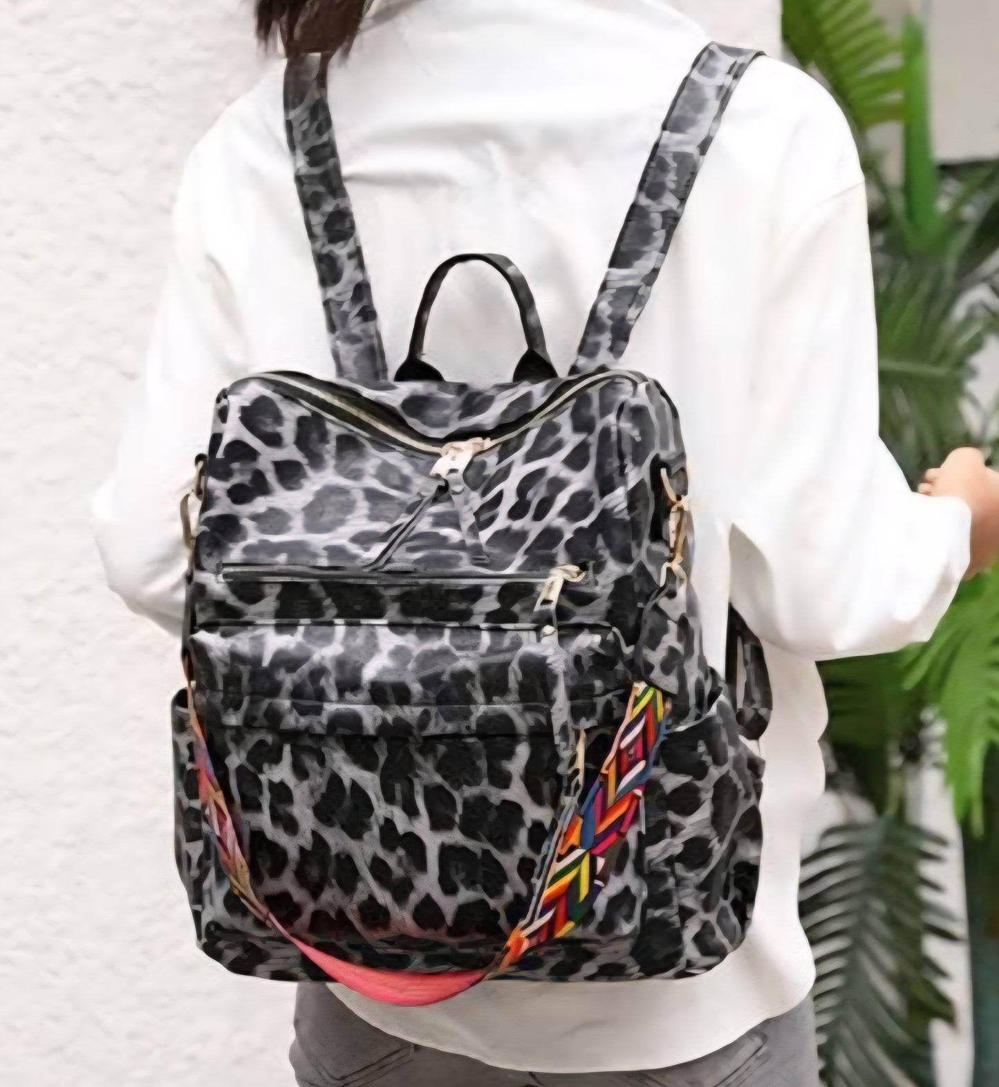 Soul Τσάντα πλάτης Urban Μαύρο Animal Print 452191