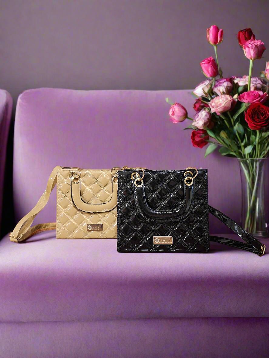 Soul Γυναικεία Τσάντα Lure 941174 Λουστρίνι Μπεζ