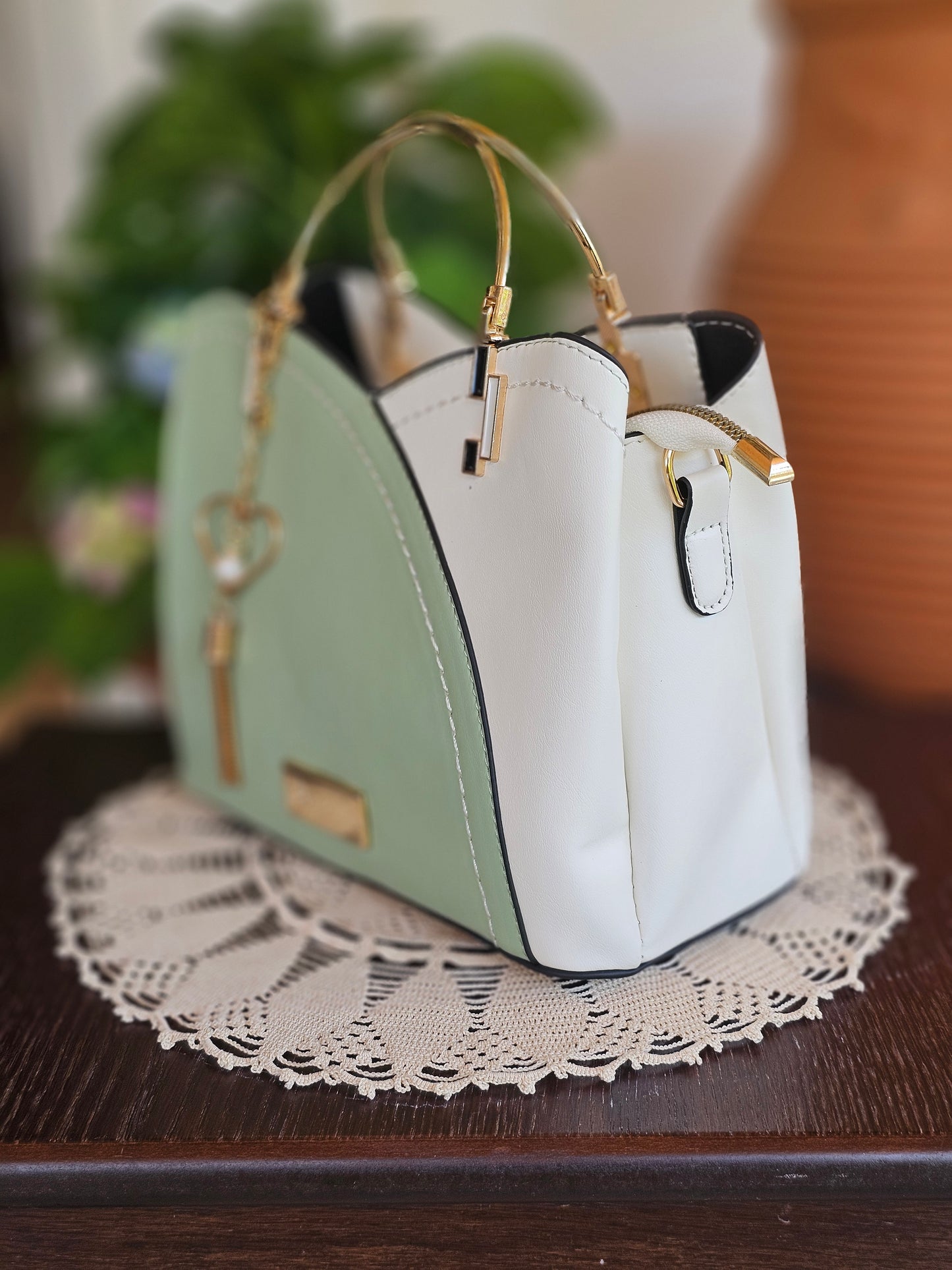 Soul Γυναικεία Τσάντα Ethereal Βεραμάν-Λευκό 345564