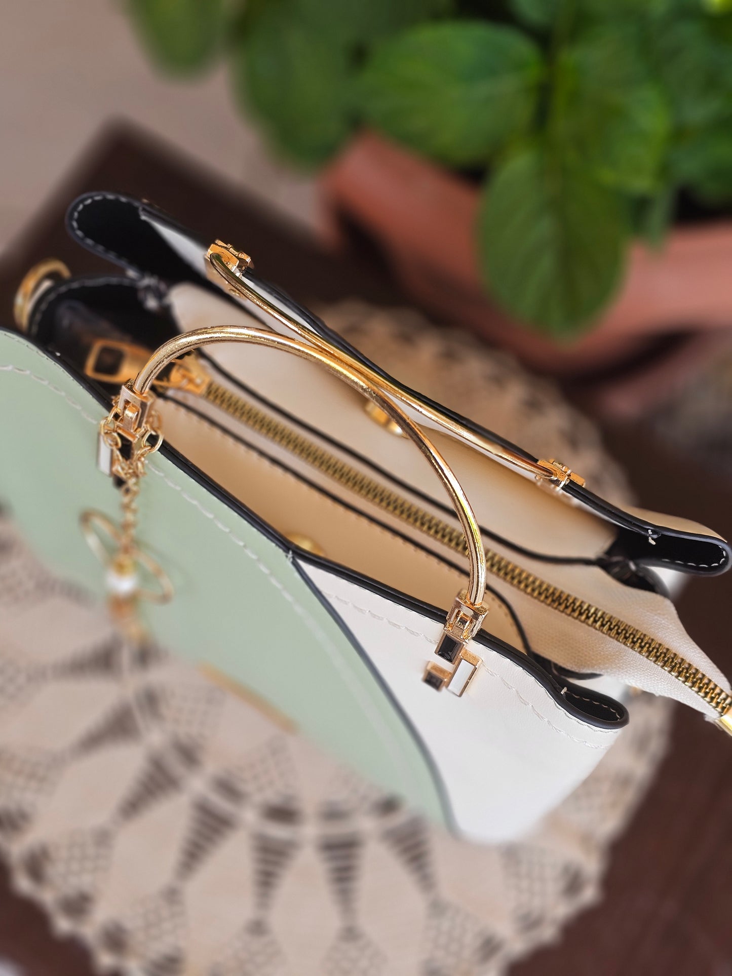 Soul Γυναικεία Τσάντα Ethereal Βεραμάν-Λευκό 345564