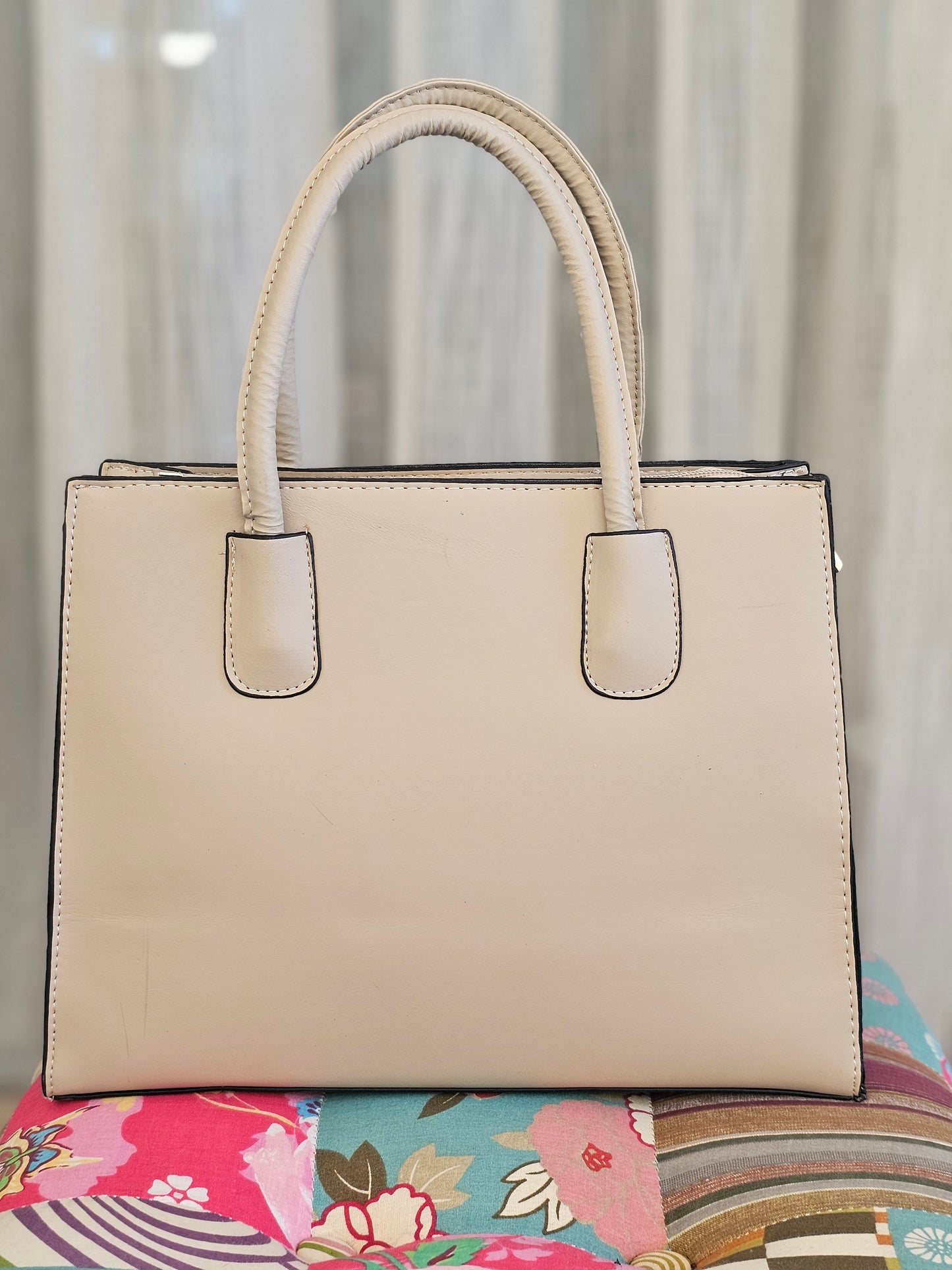 Soul Γυναικεία Τσάντα Rational Μπεζ με Λευκό και Κίτρινο 231108