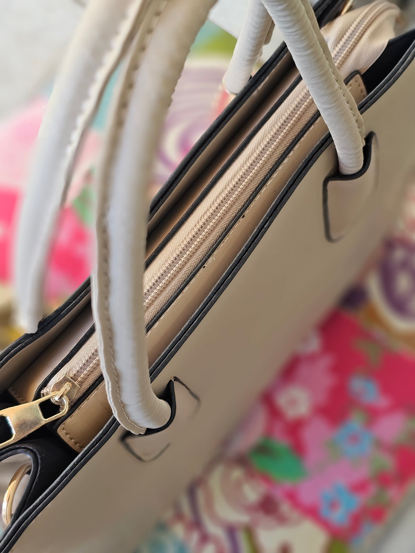 Soul Γυναικεία Τσάντα Rational Μπεζ με Λευκό και Κίτρινο 231108